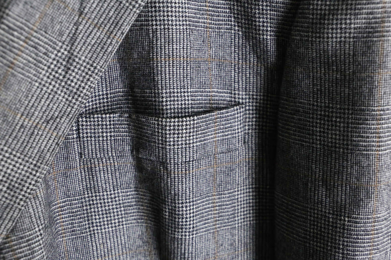 “YSL” glen check pattern 3B tailored jacket