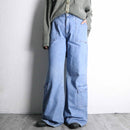 light indigo flare denim pants