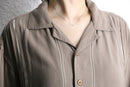 washable silk open collar s/s shirts