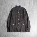 dark brown linen shirt jacket
