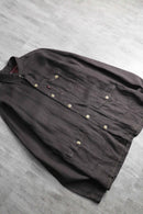 dark brown linen shirt jacket