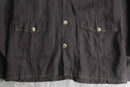 dark brown linen shirt jacket