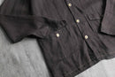 dark brown linen shirt jacket