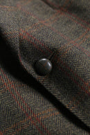 "BURBERRY" suede elbow patch tweed tailored jacket.