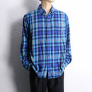 "St John's Bay" blue tone ombre check flannel shirt