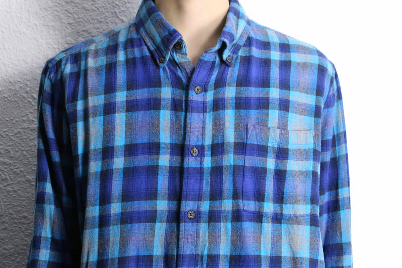 "St John's Bay" blue tone ombre check flannel shirt