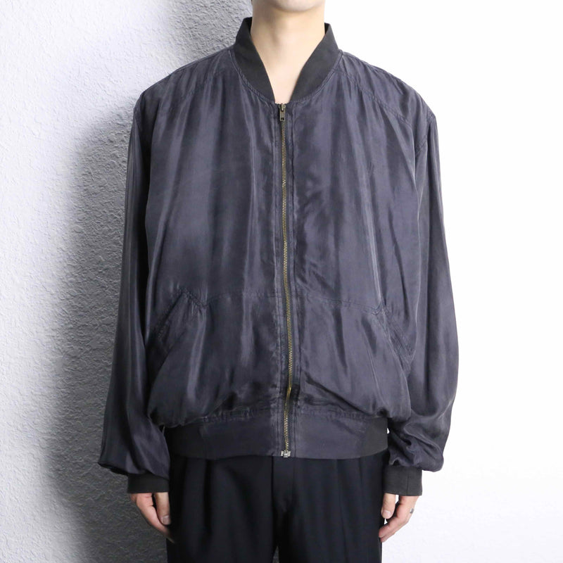 smoky black silk blouson