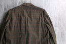 "BURBERRY" suede elbow patch tweed tailored jacket.