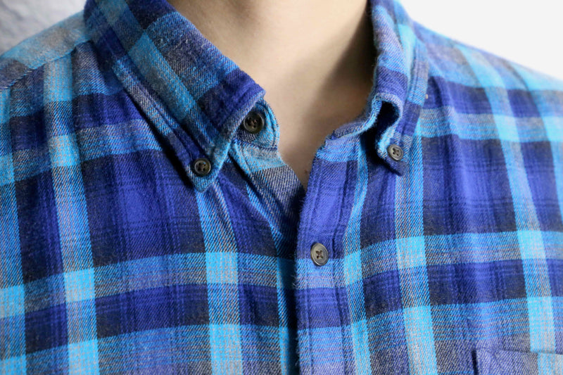 "St John's Bay" blue tone ombre check flannel shirt
