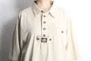 tyrolean edelweiss embroidered half button shirt