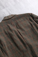 "BURBERRY" suede elbow patch tweed tailored jacket.