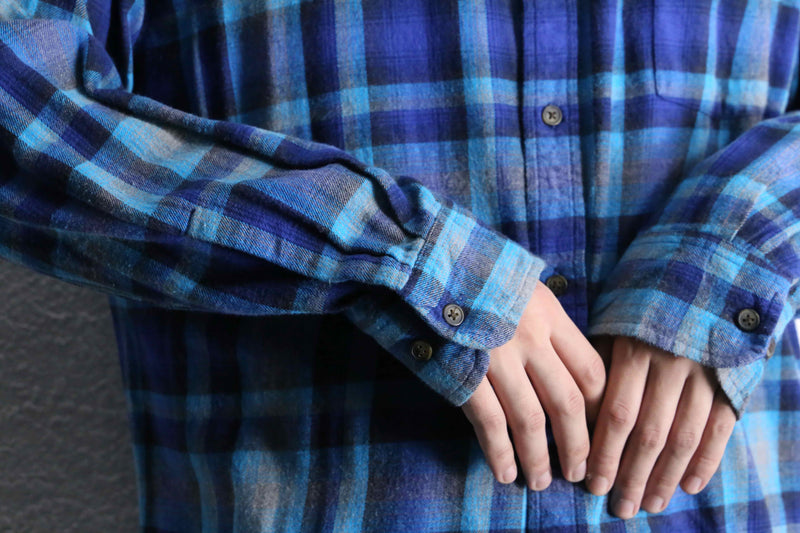 "St John's Bay" blue tone ombre check flannel shirt
