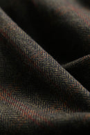 "BURBERRY" suede elbow patch tweed tailored jacket.