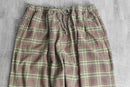 dull color check cotton nel easy pants