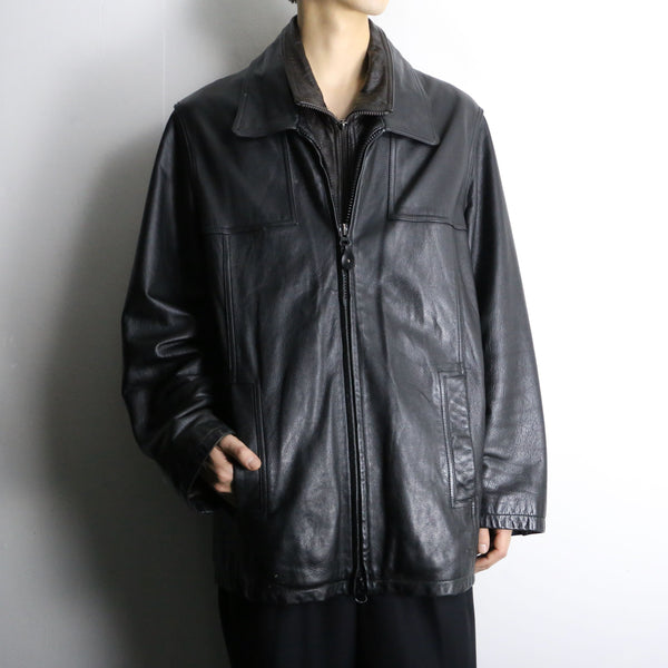 black color swingtop ram leather jacket