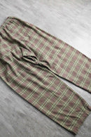 dull color check cotton nel easy pants