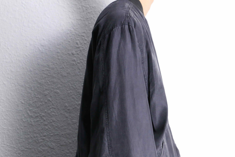 smoky black silk blouson
