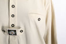 tyrolean edelweiss embroidered half button shirt