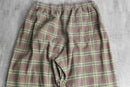 dull color check cotton nel easy pants