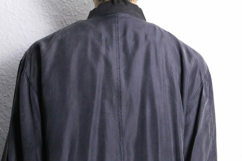 smoky black silk blouson