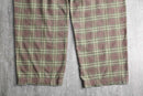 dull color check cotton nel easy pants