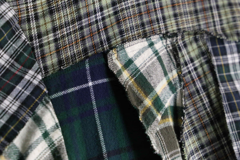 "Re:make" check short length shirt hoodie
