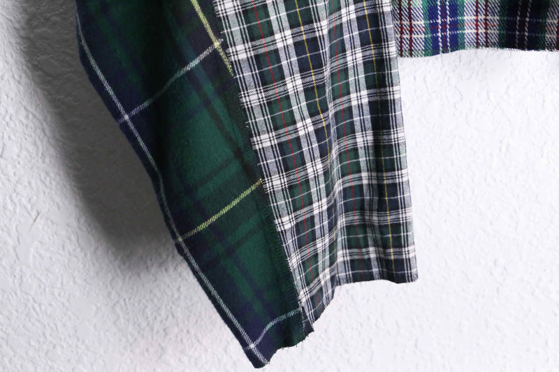 "Re:make" check short length shirt hoodie