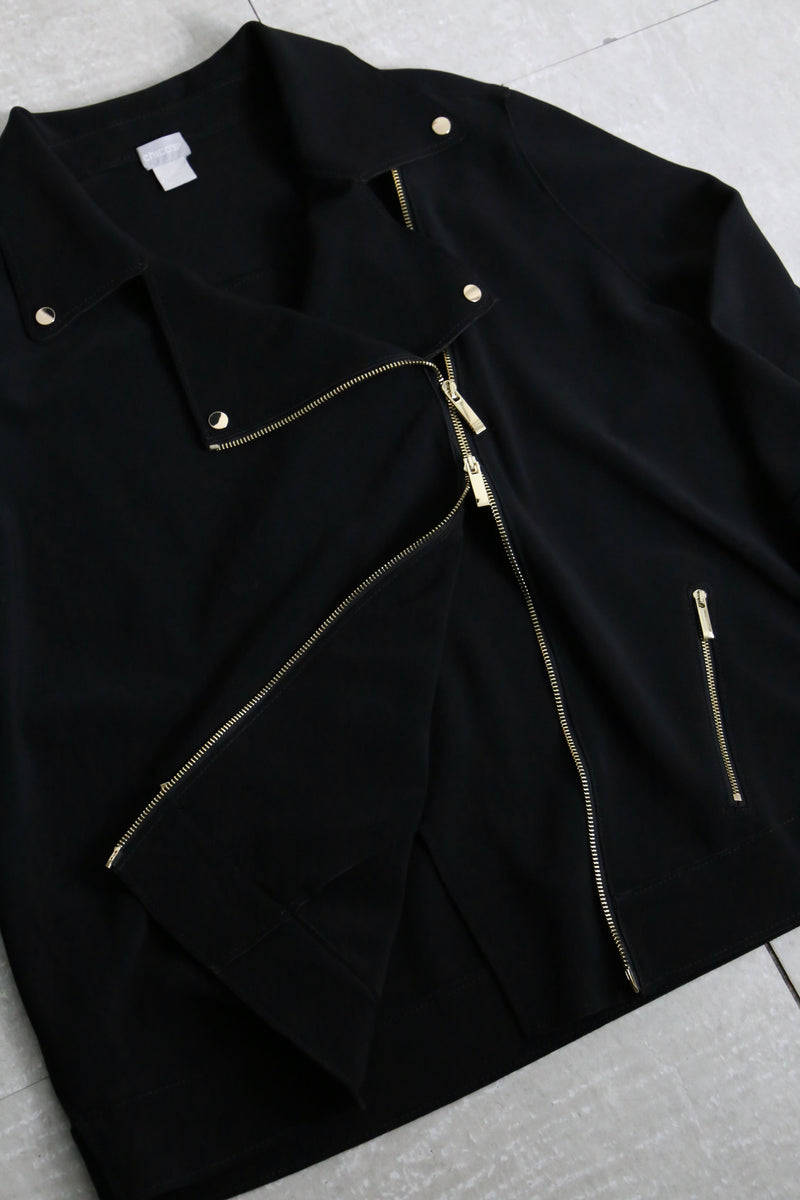 CHICO'S poly double riders jacket