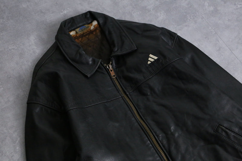 1990s adidas cowhide leather jacket