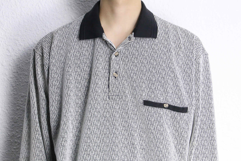 1990's TOWN CRAFT random stripe polo
