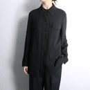 minimal four pocket rayon blend shirt jacket