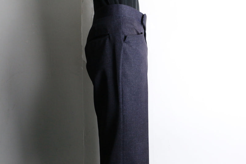 Indigo blue color semi flare slacks