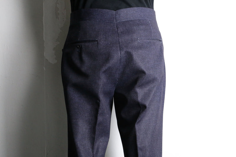 Indigo blue color semi flare slacks