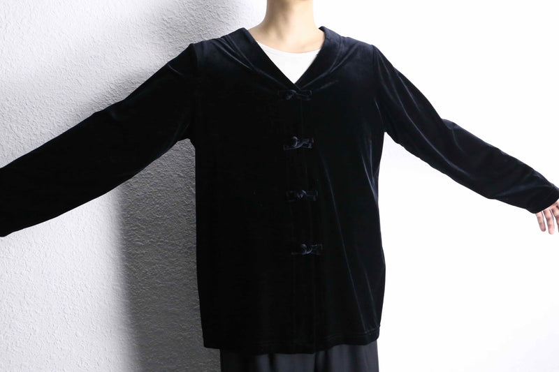 black velours china cardigan