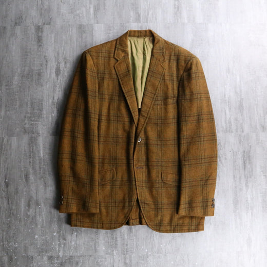 60’s mustard tartan check tailored jacket.