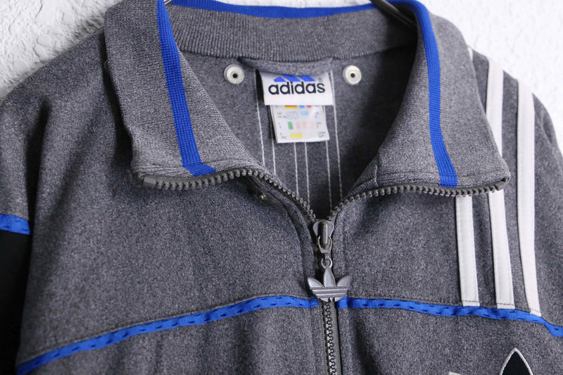 90’s “adidas” three stripe gray  base track jaket