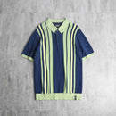 “Scotch & Soda” lime stripe knit polo shirt