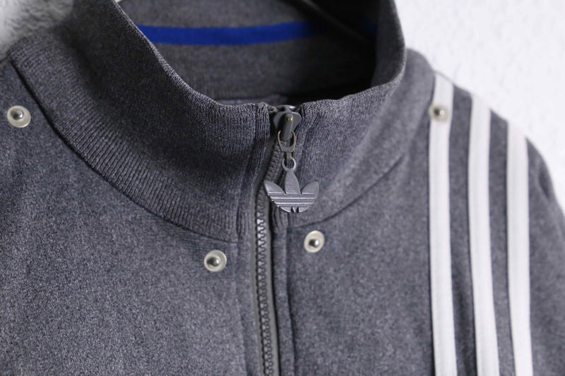 90’s “adidas” three stripe gray  base track jaket