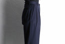 “Zanella” gloss navy 2tuck tapered slacks