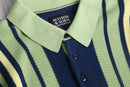 “Scotch & Soda” lime stripe knit polo shirt