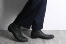 “Zanella” gloss navy 2tuck tapered slacks