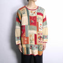 flower pattern embroidery hand knit