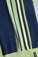“Scotch & Soda” lime stripe knit polo shirt