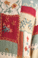 flower pattern embroidery hand knit