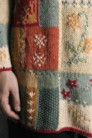 flower pattern embroidery hand knit