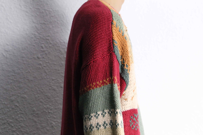 flower pattern embroidery hand knit