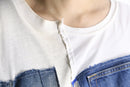 "Re:make" denim patchwork docking tee