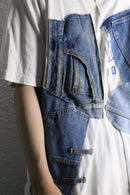 "Re:make" denim patchwork docking tee