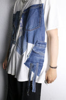 "Re:make" denim patchwork docking tee
