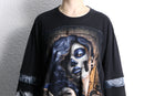 "Re:make" skull design layered long sleeve tee